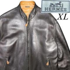 至高✨️ HERMES ラムスキン ダブルフェイス シングルライダース