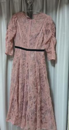 セール！　美品　CELFORD　バリエーションレースドレス　36 ピンク