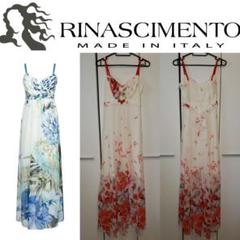 ❤Rinascimento 胸元 ビジュー 花柄 フラワー ロング マキシ ❤
