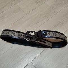 GUCCI ◆ グッチ GG柄ベルト ベージュ バックル シルバー ロゴ GUCCI - GUCCI オールドグッチ Gバックル レザー レディース