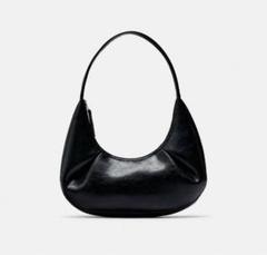 ZARA ザラ オーバル ショルダーバッグ 黒 - メルカリ