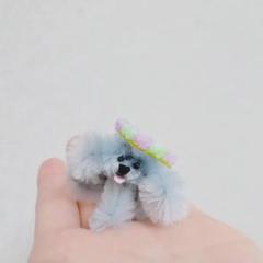 モールアート　プードル　グレー　ミニチュア ドールハウス
