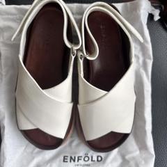 エンジェル ENFOLD レザー クロス フラット サンダル 38サイズ ENFOLD レザー クロスバンド サンダル - メルカリ