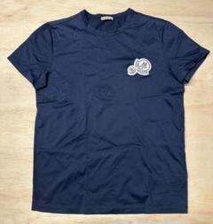 MONCLER ネイビー Tシャツ Mサイズ ロゴパッチ ダブルワッペン