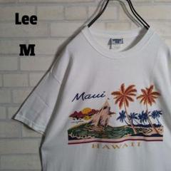 Lee★リー ヤシの木 ヨット 風景柄 半袖 Tシャツ 白 M US古着