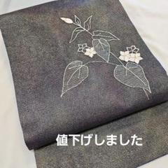 袋帯☆夏帯☆すくい織り☆蛍☆お太鼓柄☆虫☆正絹☆オフホワイト 29550f07f2d99fcce0f8d71b2c3748