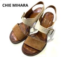 美品CHIE MIHARA quirino チエミハラサンダル キリーノ37 CHIE MIHARA チエミハラ *レザーバックストラップサンダル 35.5