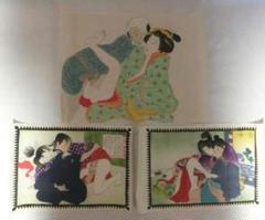 【amoureuse様用】春画　美人画　浮世絵　絹本　掛軸 真作】5 中国清代春画「蘇州春宮図美人画」肉筆 絹本 唐美人