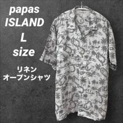 定価4.5万 papas パパス アロハ シャツ レーヨン 半袖 サイズL