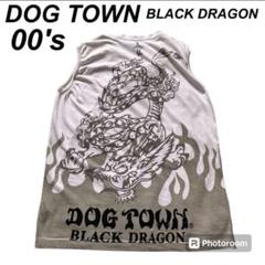 重ね着コーデ♪ ドッグタウン黒龍 フレイムス ノースリーブtシャツ 白 XL
