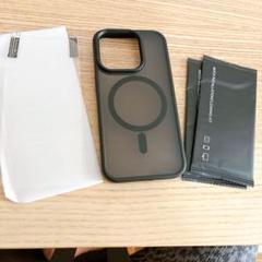 iPhone 15 Pro ケース 保護フィルム付き ブラック MagSafe
