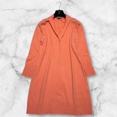 美品☆23区 ニットワンピース カシミヤ 薄手 オレンジ Lサイズ