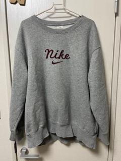 【激レア】NIKE ナイキ 筆記体ロゴ スウェット L グレー ワインレッド