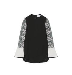 mame kurogouchi Floral Lace Sleeve Shirt