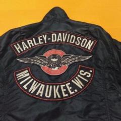 ⭐️90s⭐️HARLEY DAVIDSON ワッペン　刺繍　ナイロン切替　スレ ⭐️90s⭐️HARLEY DAVIDSON ワッペン刺繍ナイロン切替スレ