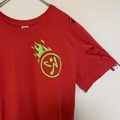 ZUNBA WEAR ズンバウェア ダメージ加工Tシャツ 変形 レッド
