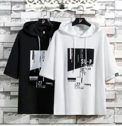 新品未使用 送料無料 大人気★メンズ フードTシャツパーカーN