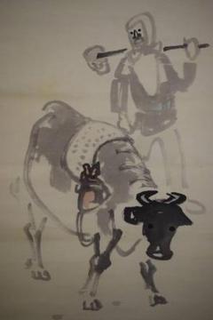 真作/鹿子木孟郎/農夫牛図/布袋屋掛軸HI-578 真作/鹿子木孟郎/農夫牛図/布袋屋掛軸HI-578 - メルカリ
