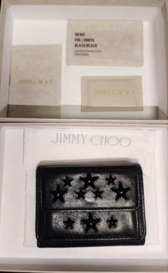 中古 JIMMY CHOO三つ折り財布 NEMO BLACK 本革 リアルレザー 中古 JIMMY CHOO三つ折り財布 NEMO BLACK 本革 リアルレザー