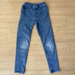 GU デニムブルー スリムフィットパンツ 130