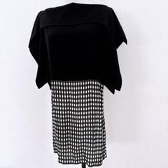 美品 LIMI feu ワンピース ドルマン 変形 黒 膝丈 ヨウジヤマモト 総合福袋 DOUBLE SATIN SLIT DRESS(S Black): LIMI feu｜THE