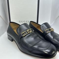 GUCCI ブラック ローファー ゴールドバックルn23