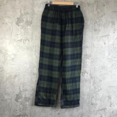 Z3763古着　チェックパンツ　パジャマパンツ　緑　紺　90s Y2K