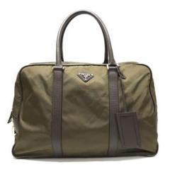 PRADA プラダ★ナイロン ボストンバッグ カーキ 20E27-br