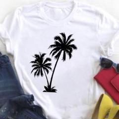 セール!!ラスト1点⭐️ハワイアンTシャツ M⭐️フラダンス♡白♡ヤシの木おしゃれ