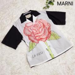 タグ付新品 MARNI ローズプリント 薔薇柄 半袖シャツ マルニ