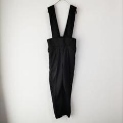 〈ユアーズ〉サスペンダー付きパンツ　黒　テーパード　М