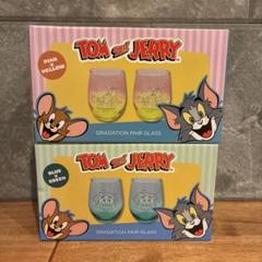 トムとジェリー グラデーションペアグラス 2個セット ピンク、黄色、青、緑
