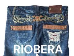 韓国製 00s RIOBERA JEANS ローライズフレアジーンズ スカル刺繍 韓国製 00s RIOBERA JEANS ローライズフレアジーンズ スカル刺繍