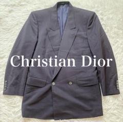 【クリスチャンディオール】テーラードジャケット ダブル　黒　水玉　9 DIOR | ダブルブレストジャケット バージンウール & モヘヤ