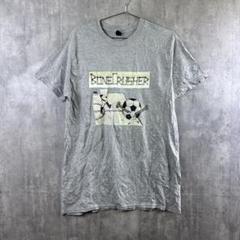 HanesサッカーグラフィックTシャツ/オーバーサイズ/ビッグプリント/グレー