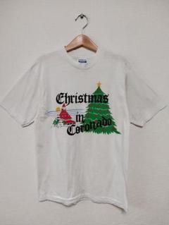 90s USA製 クリスマス ツリー シングルステッチ Tシャツ