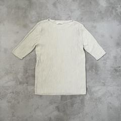 24SS GALERIE VIE ギザコットンリブ オーバルネックプルオーバー