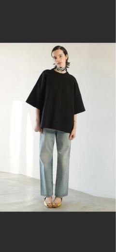 【美品】BULKY LINE HALF SLEEVE TOPS ホワイト BULKY LINE HALF SLEEVE TOPS(1 WHITE): CLANE: WOMENS