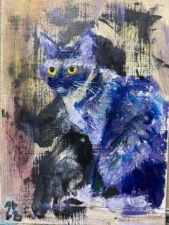 【返品不可】 アクリル画 アッコ様専用 月夜の黒猫他おまとめ 立体パネルキャンバス - 絵画/タペストリ