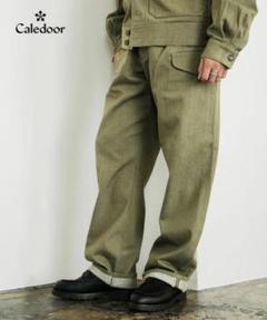 CaledoorUKグリーンデニムBritishArmyGreenDenimL