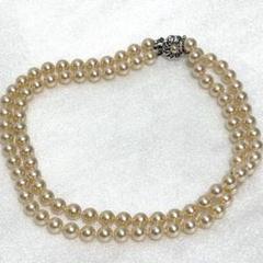 パール ネックレス 2 連 留め具 SILVER刻印