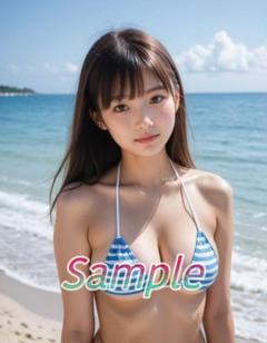 1点物 可愛い A4 AI 美女 ポスター 水着 ビキニ 爆乳 巨乳 U350