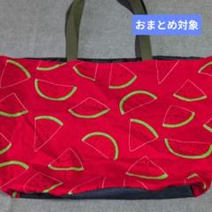 〇ドでか〇スイカ柄(赤②)バケツ型エコバッグ