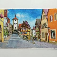 洋書◇水彩画で描いたヒルデスハイム旧市街 作品写真集 本 画集