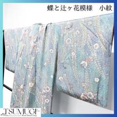 蝶と辻ヶ花模様の小紋着物114w