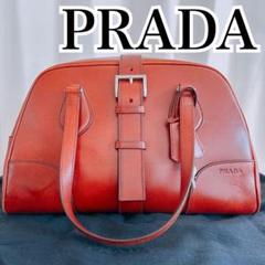 【レア希少品】PRADA レザー　ボストンバッグ　ハンドバック旅行用 ブラウン レア希少品】PRADA レザー ボストンバッグ ハンドバック旅行用