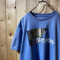 SS600 OUTDOOR プリント 半袖 Tシャツ ライトブルー メンズ L