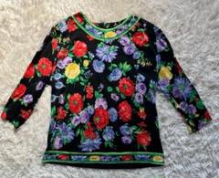 LEONARD FASHION プルオーバー カットソー花柄 ウール シルク