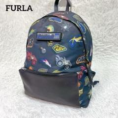 FURLA フルラ 総柄リュック バックパック ネイビー