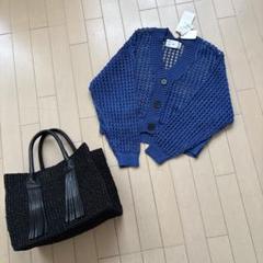新品☆クロップドメッシュニットカーディガン ☆定価１３０００円☆送料込みのサムネイル